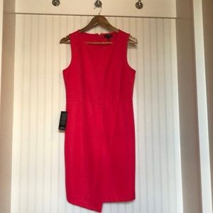 The Limited hot pink sheath dress with asymmetrical bottom.